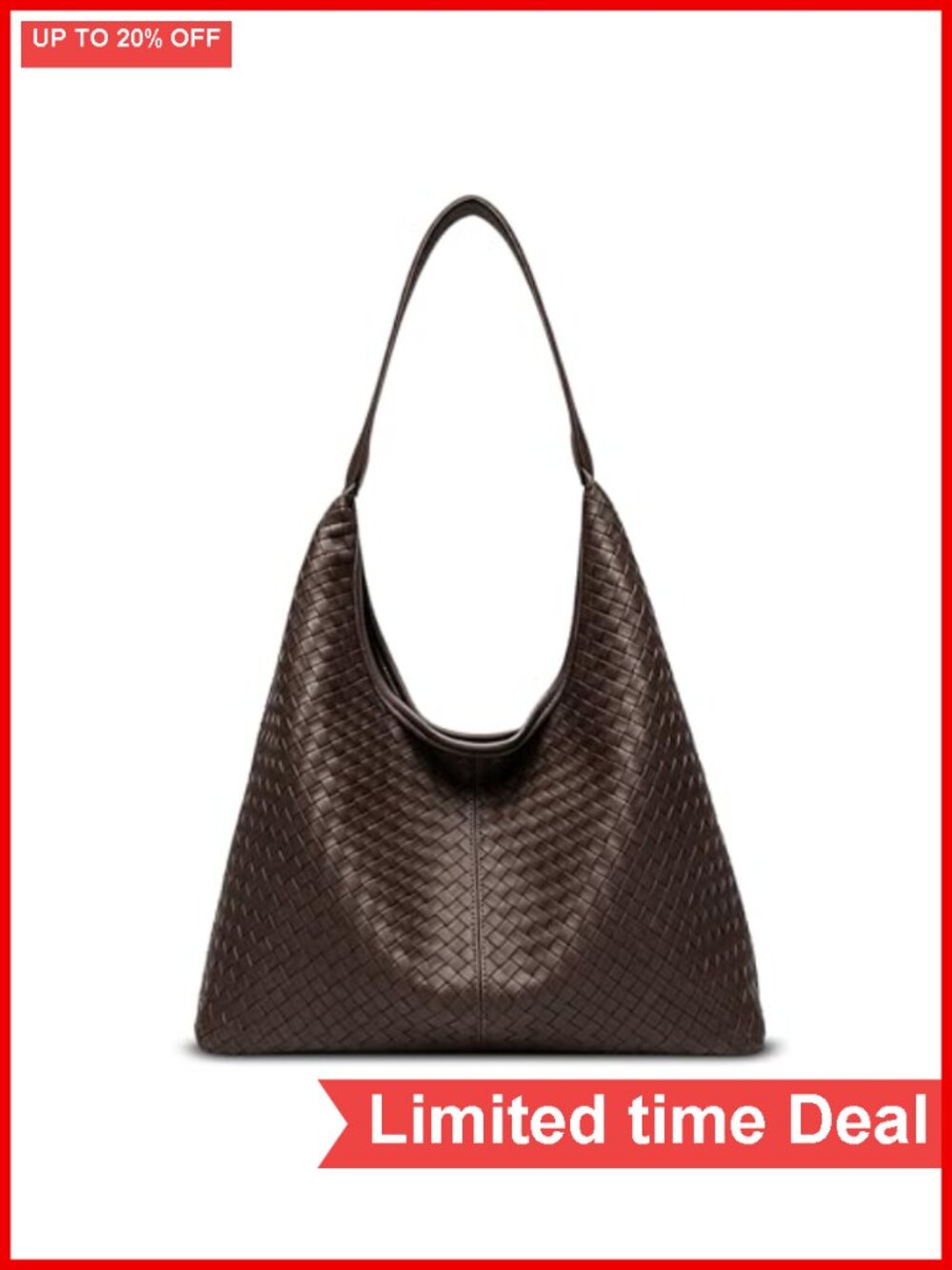Woven Textured Vegan Leather Hobo Tote Bag Large Slouchy Purse for Women